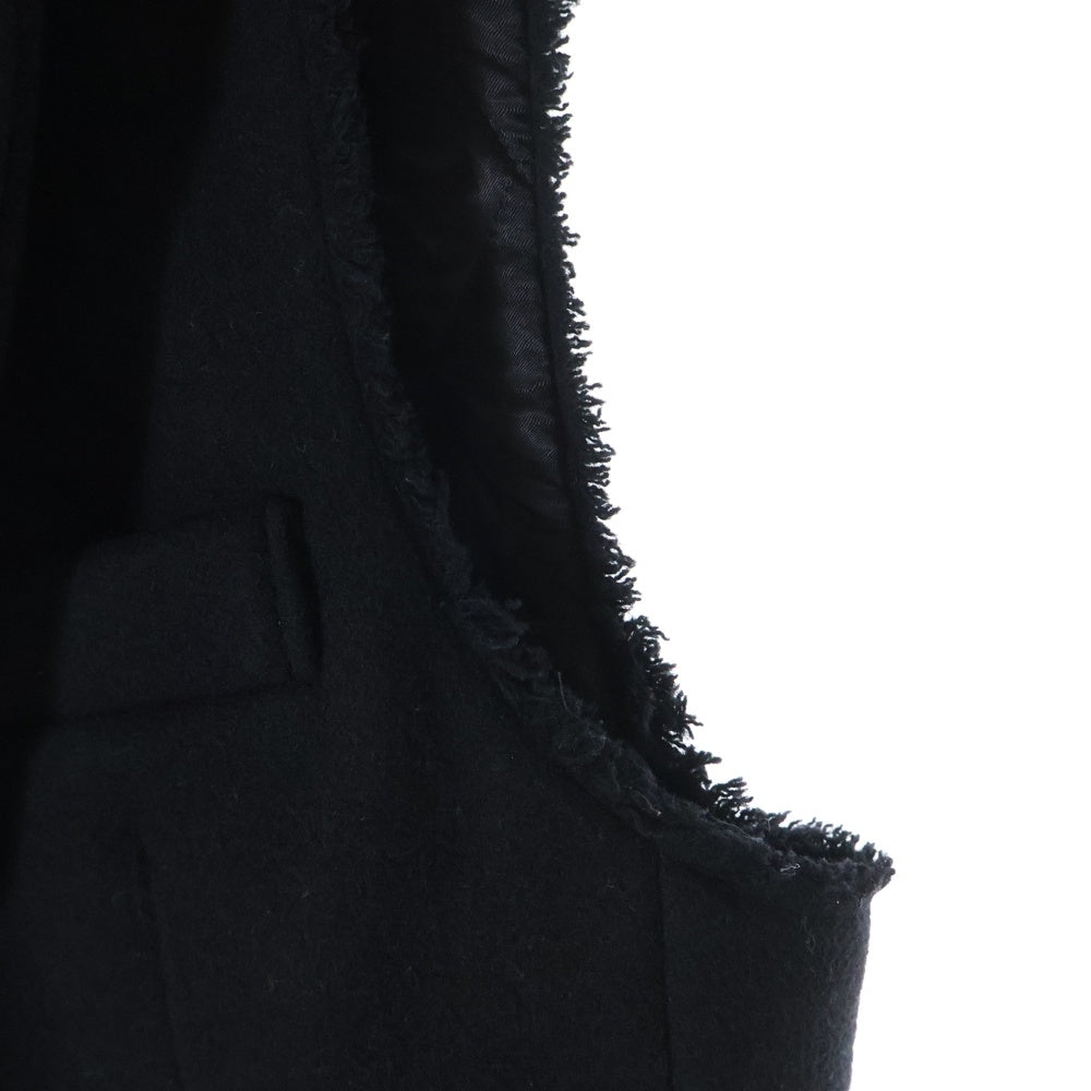 GANRYU(ガンリュウ) 10AW AD2010 ピークドラペル2B キルティングライナー カットオフ 2B 中綿 ジレ ベスト ブラック EF-V003