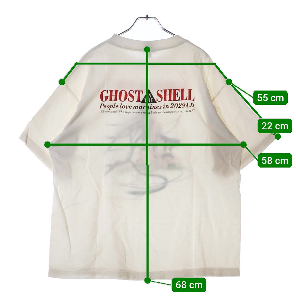 SAINT MICHAEL(セントマイケル) 24AW GITS GS_SS TEE 攻殻機動隊 ゴーストインザシェル プリントTシャツ 半袖クルーネックカットソー ホワイト SM-YS1-0000-C32