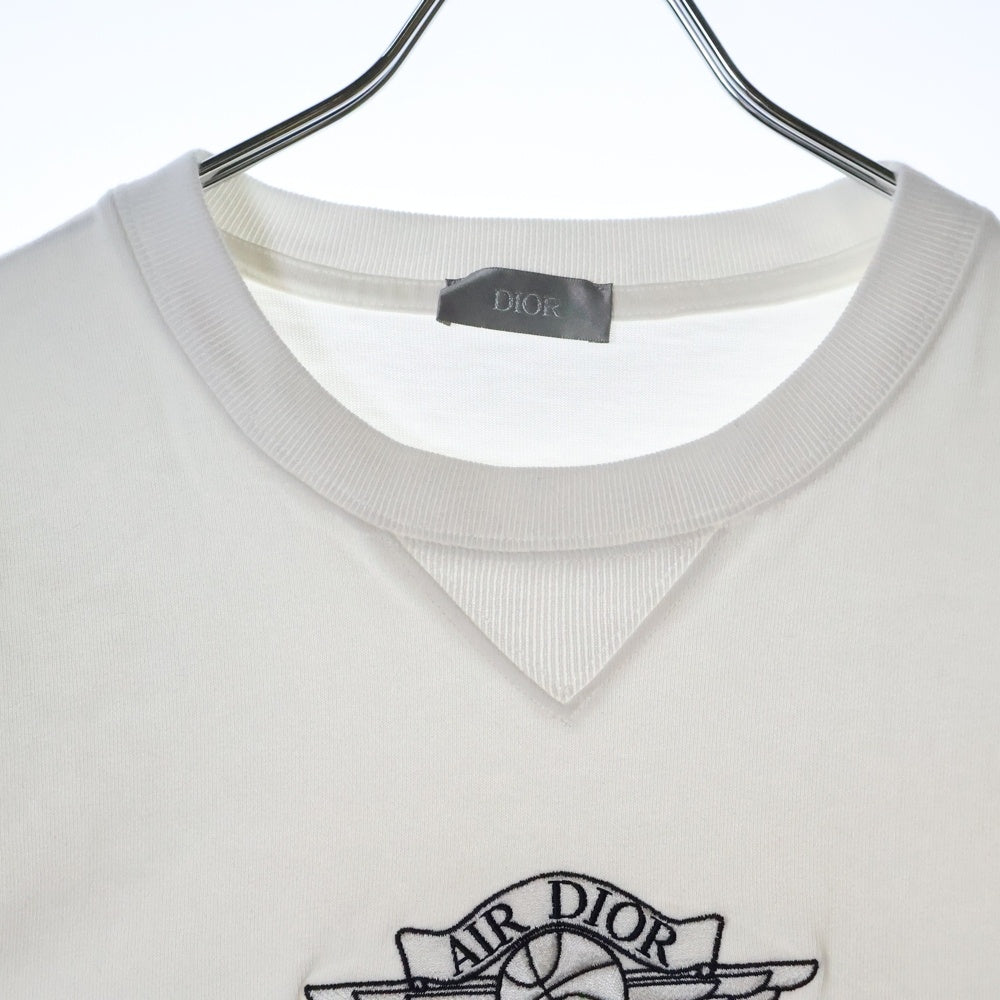 DIOR(ディオール) 20SS ×NIKE AIR DIOR M.C&S Top Tee ナイキ エアディオール フロントロゴ刺繍Tシャツ 半袖クルーネックカットソー ホワイト 033J625B0554