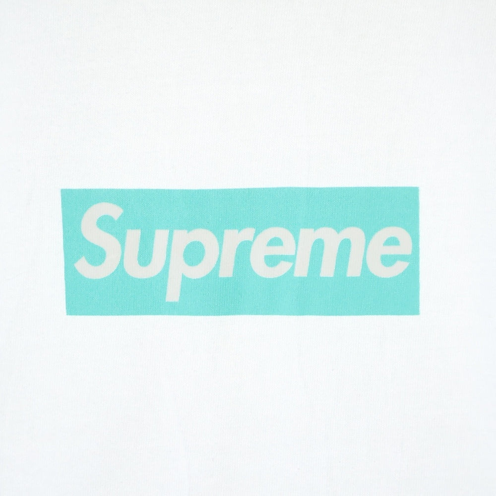 SUPREME(シュプリーム) 21AW ×TIFFANY&Co. Box Logo Tee ティファニー ボックスロゴプリントTシャツ 半袖クルーネックカットソー ホワイト