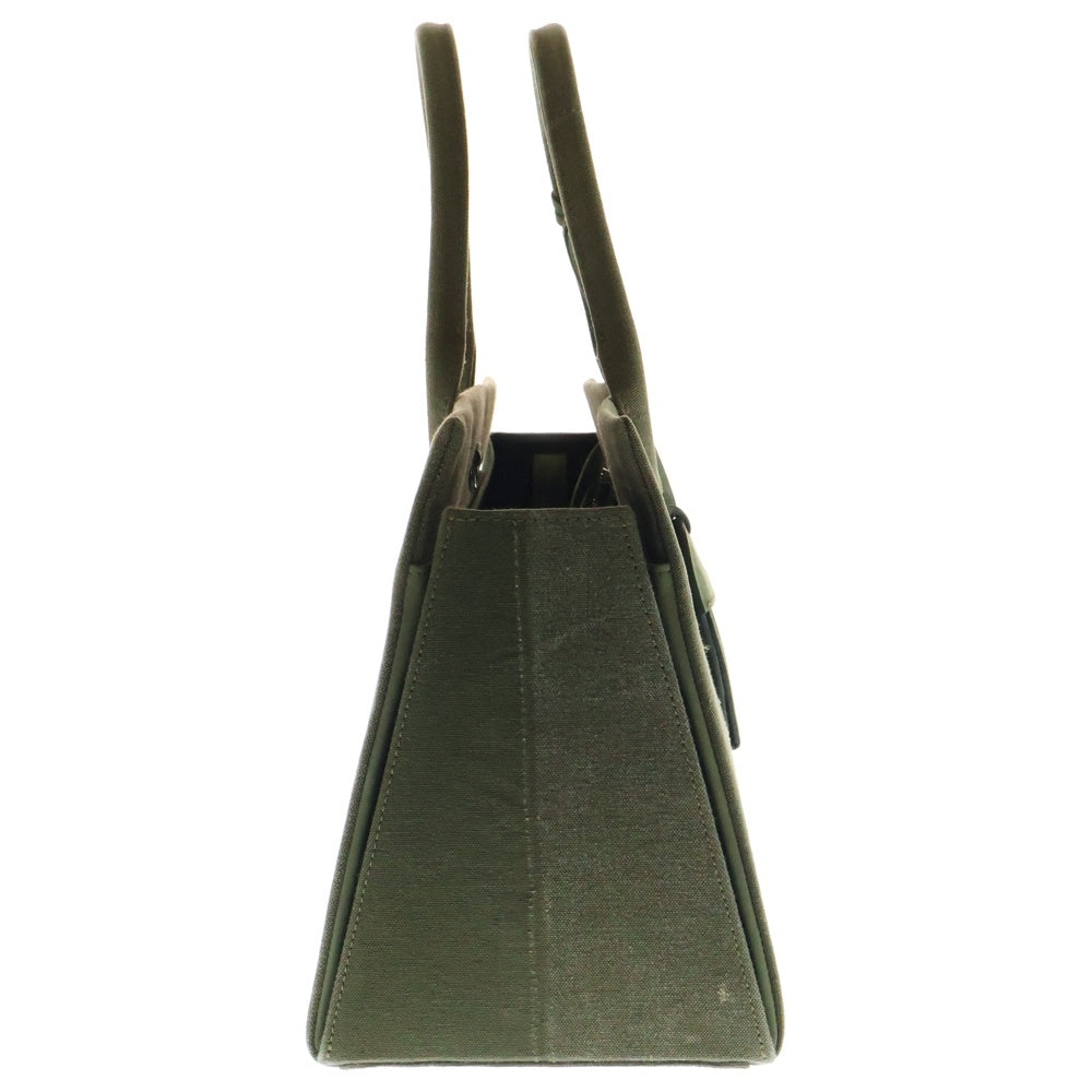 READY MADE(レディメイド) SHOPPING BAG 35 NO LOGO ショッピング ハンドバッグ ヴィンテージコットン ミリタリーハンドバッグ カーキ RE-CO-KH-NL-00-126