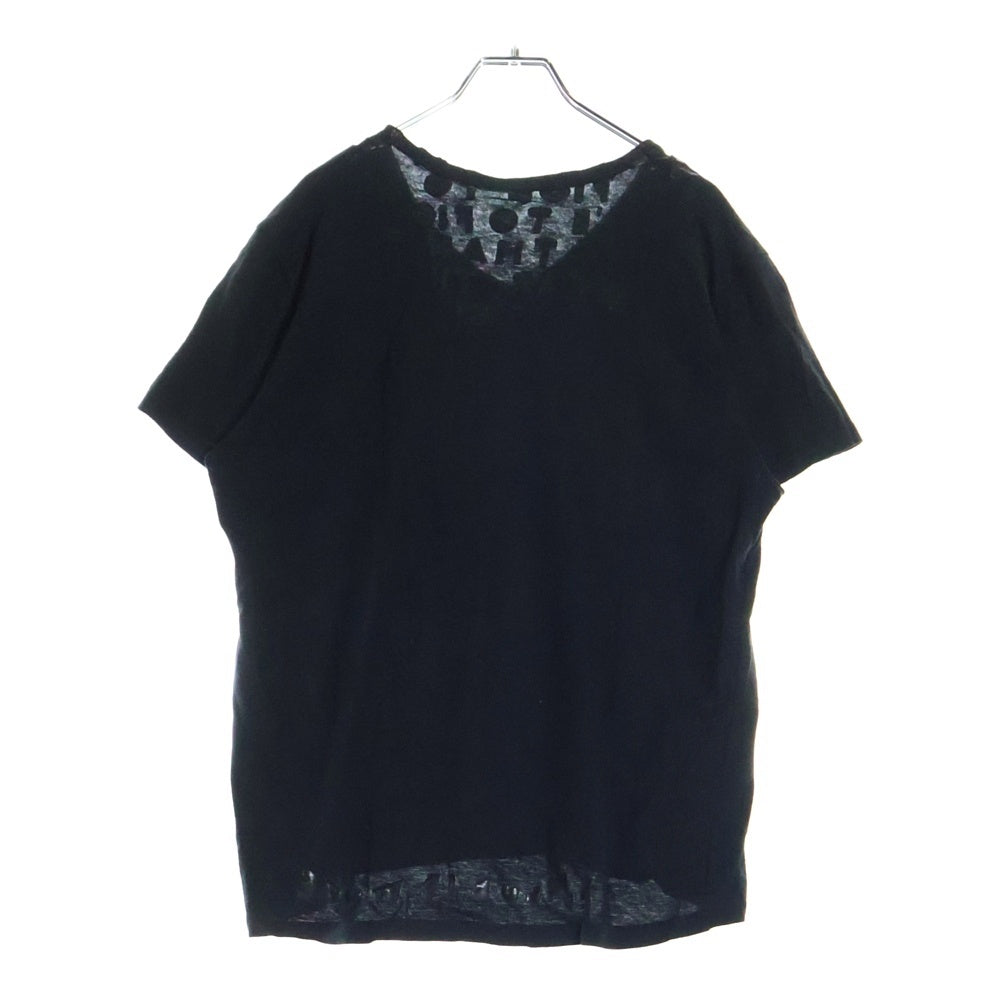 Maison Martin Margiela(メゾンマルタンマルジェラ) 07AW AIDS LOGO Tee エイズ ロゴプリント Vネック半袖Tシャツ カットソー ブラック ここのえ期