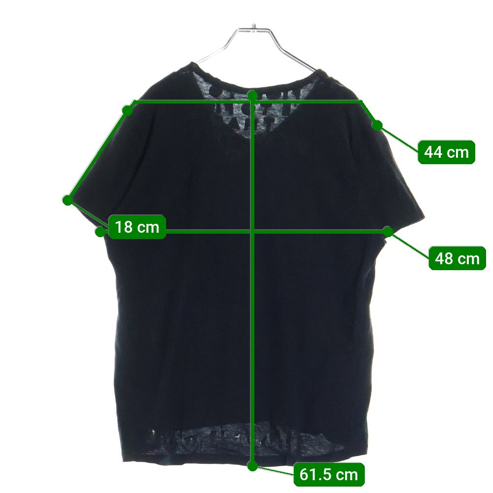 Maison Martin Margiela(メゾンマルタンマルジェラ) 07AW AIDS LOGO Tee エイズ ロゴプリント Vネック半袖Tシャツ カットソー ブラック ここのえ期