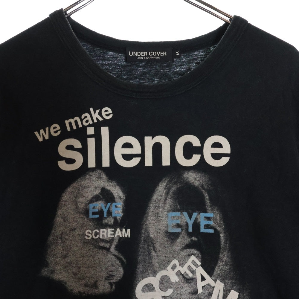 UNDERCOVER(アンダーカバー) × EYESCREAM We Make Silence Scream アイスクリーム ウィーメイクサイレンススクリーム グラフィックプリント クルーネック半袖Tシャツ カットソー ブラック