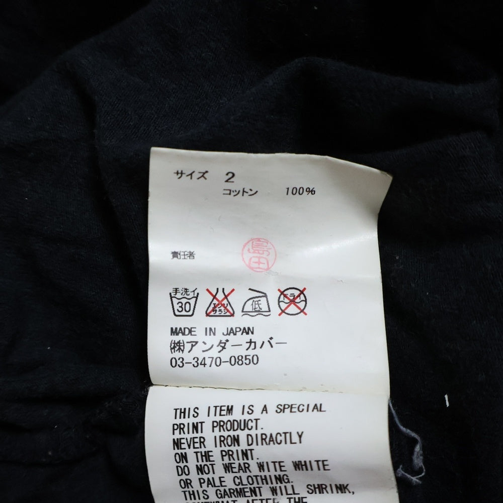 UNDERCOVER(アンダーカバー) × EYESCREAM We Make Silence Scream アイスクリーム ウィーメイクサイレンススクリーム グラフィックプリント クルーネック半袖Tシャツ カットソー ブラック