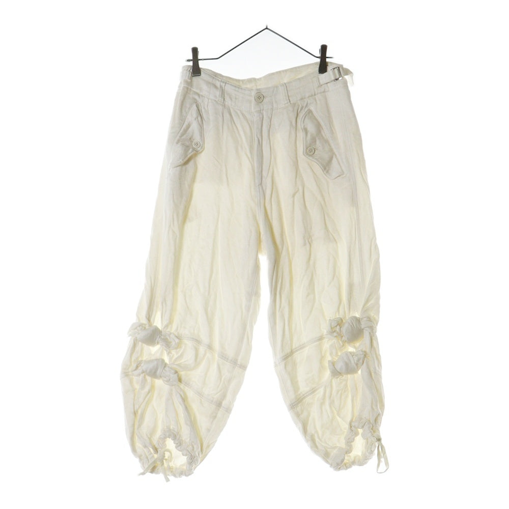 COMME des GARCONS(コムデギャルソン) 03SS AD2002 裾リボン ドローストリング ワイド イージーパンツ ホワイト GI-P013