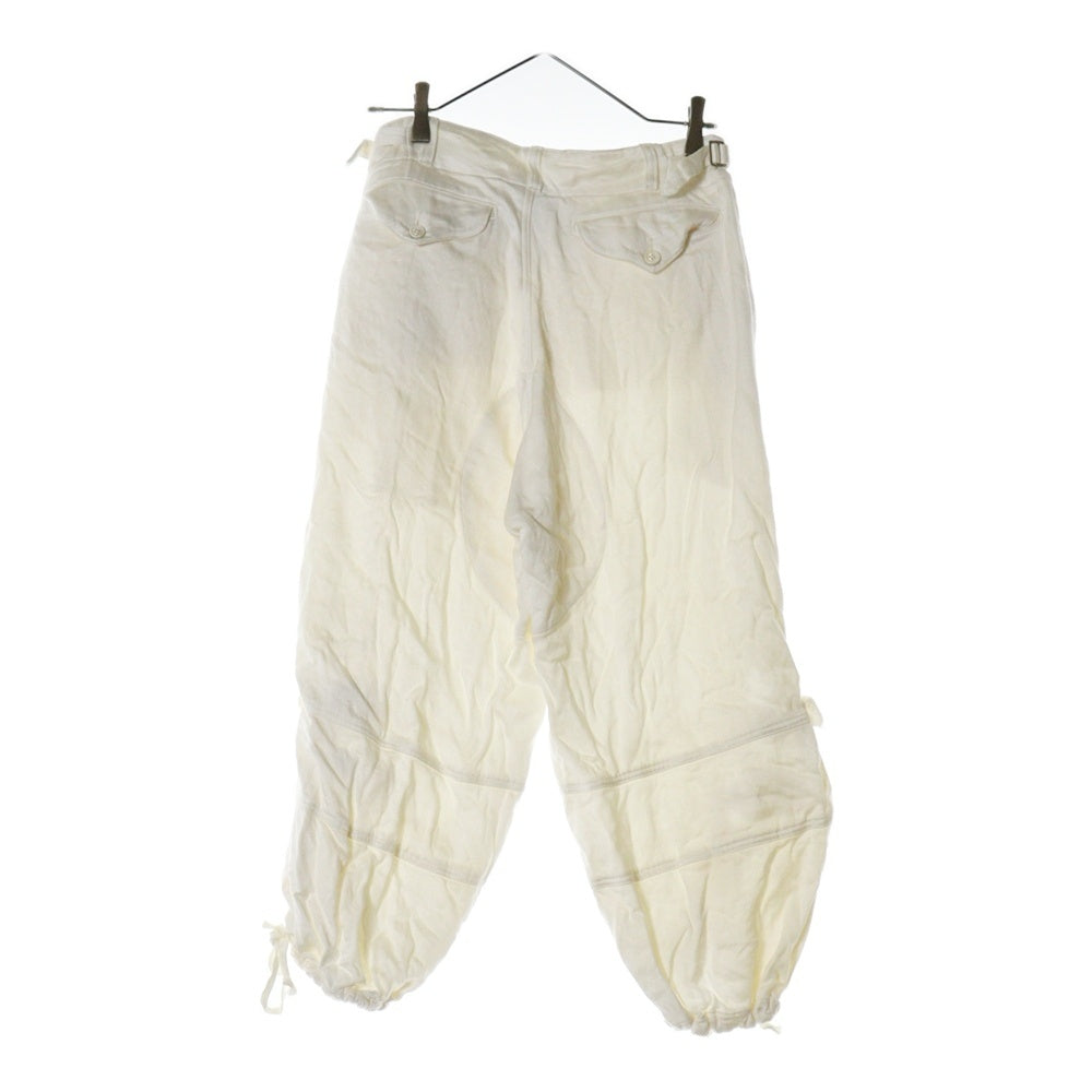 COMME des GARCONS(コムデギャルソン) 03SS AD2002 裾リボン ドローストリング ワイド イージーパンツ ホワイト GI-P013