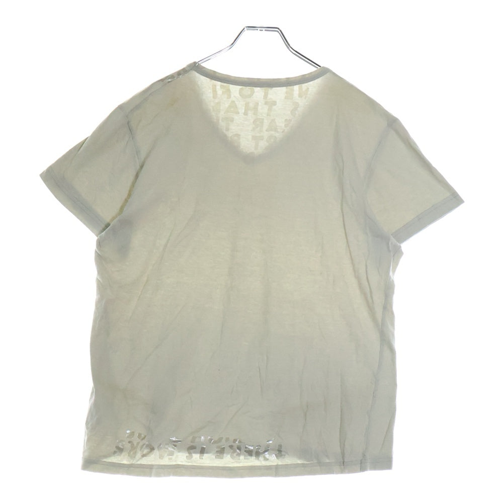 Maison Martin Margiela(メゾンマルタンマルジェラ) 09SS AIDS LOGO Tee エイズ ロゴプリント Vネック半袖Tシャツ カットソー ここのえ期 ベージュ