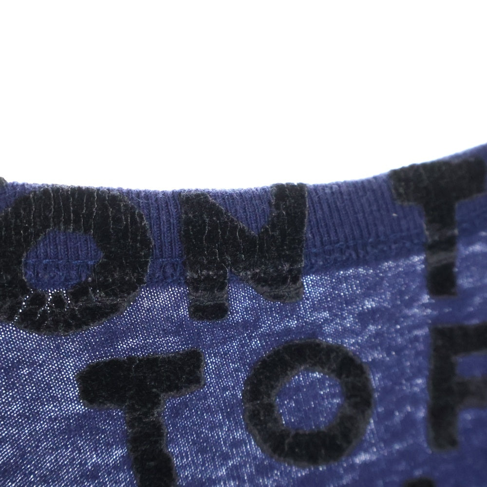Maison Martin Margiela(メゾンマルタンマルジェラ) 10AW AIDS LOGO Tee エイズ フロッキーロゴプリント Vネック半袖Tシャツ カットソー ネイビー