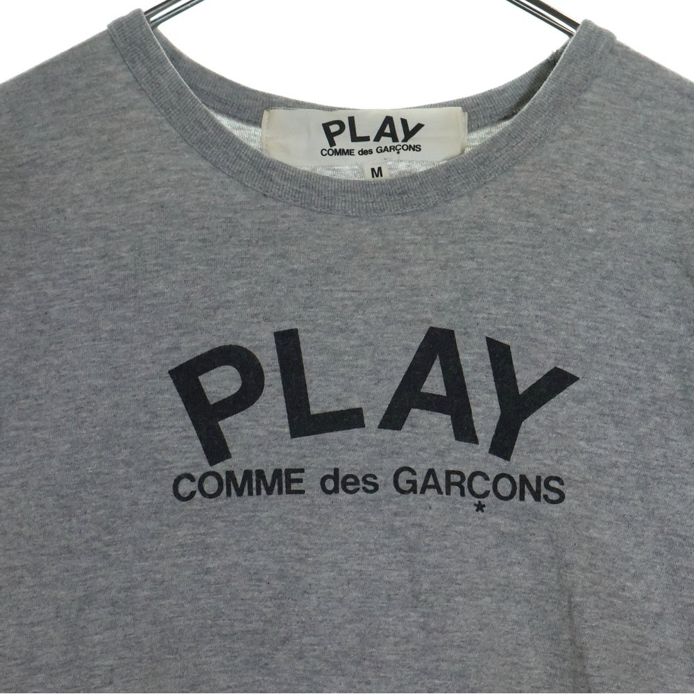 PLAY COMME des GARCONS(プレイコムデギャルソン) AD2008 ロゴプリント クルーネック半袖Tシャツ カットソー グレー AZ-T072
