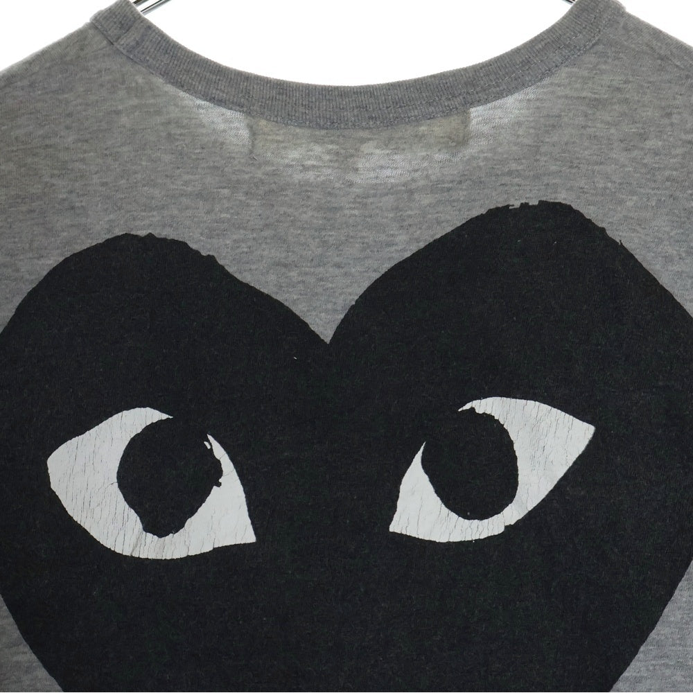 PLAY COMME des GARCONS(プレイコムデギャルソン) AD2008 ロゴプリント クルーネック半袖Tシャツ カットソー グレー AZ-T072