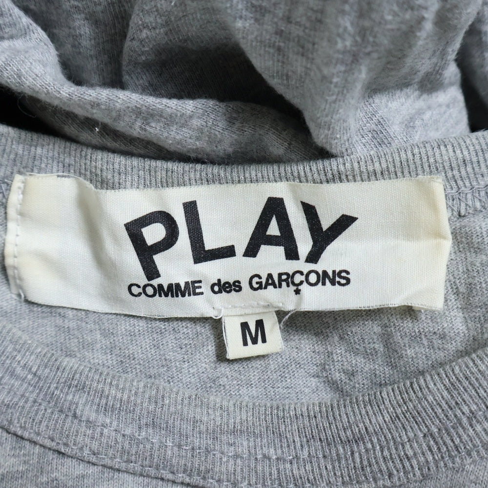 PLAY COMME des GARCONS(プレイコムデギャルソン) AD2008 ロゴプリント クルーネック半袖Tシャツ カットソー グレー AZ-T072