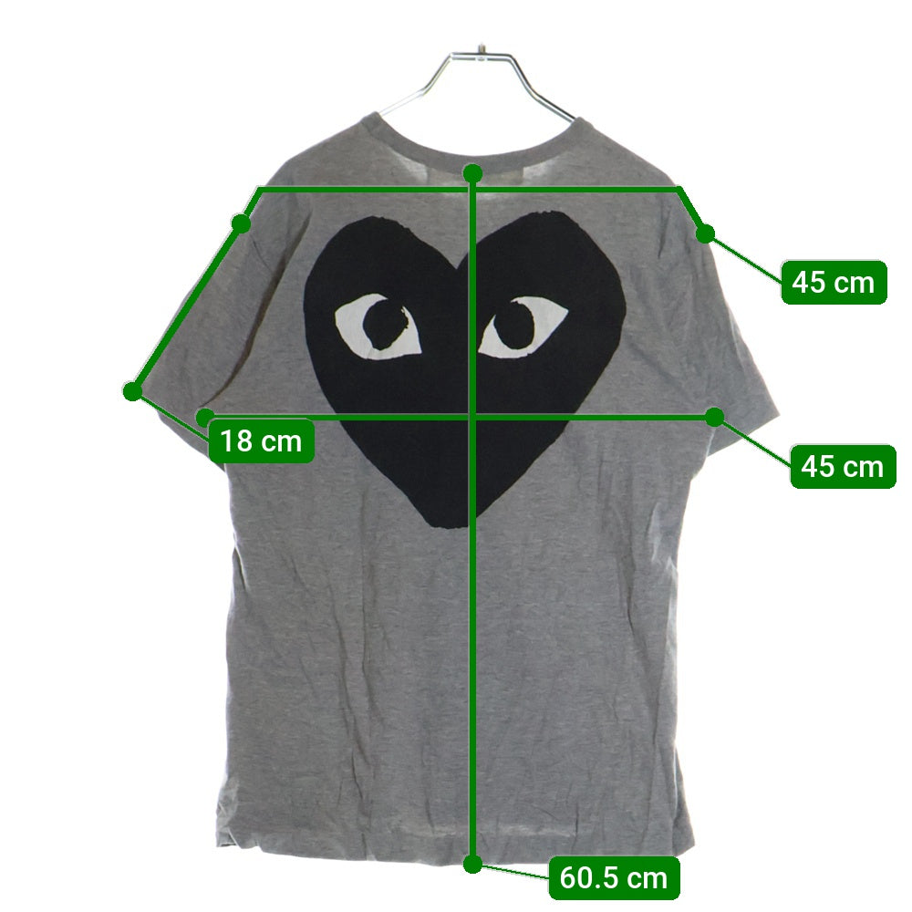 PLAY COMME des GARCONS(プレイコムデギャルソン) AD2008 ロゴプリント クルーネック半袖Tシャツ カットソー グレー AZ-T072