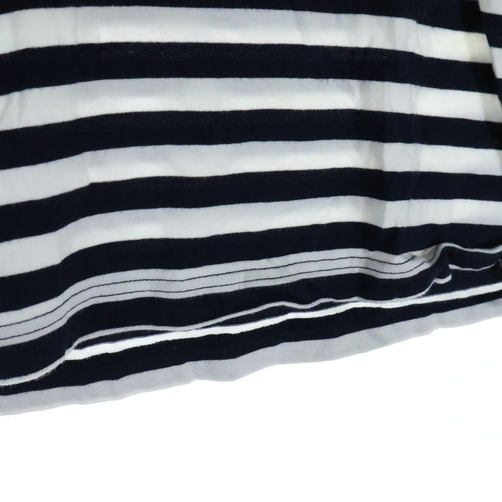 COMME des GARCONS SHIRT(コムデギャルソンシャツ) ロゴプリント ボーダー クルーネック長袖Tシャツ カットソー ホワイト/ネイビー S13T015