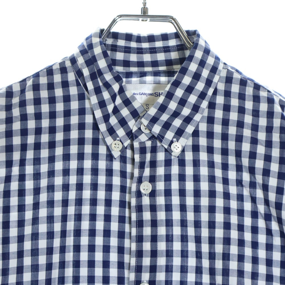 COMME des GARCONS SHIRT(コムデギャルソンシャツ) ギンガムチェック コットン レギュラーカラー 長袖シャツ ホワイト/ブルー S16029-X