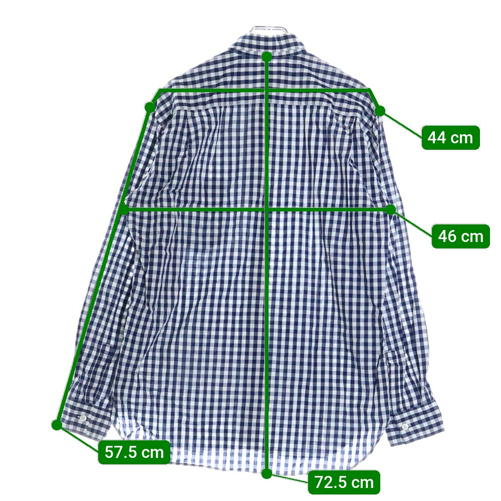 COMME des GARCONS SHIRT(コムデギャルソンシャツ) ギンガムチェック コットン レギュラーカラー 長袖シャツ ホワイト/ブルー S16029-X