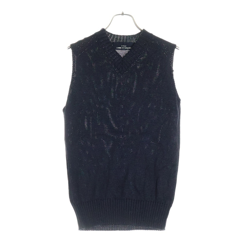 tricot COMME des GARCONS(トリコ コム デ ギャルソン) AD1999 ウール ニット ベスト ジレ ブラック TN-04170