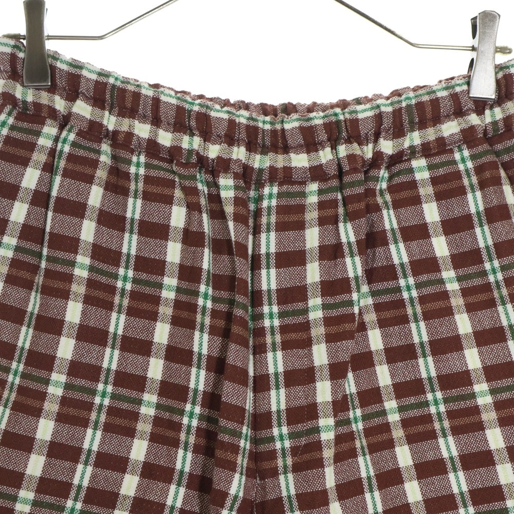 COMME des GARCONS HOMME PLUS(コムデギャルソンオムプリュス) 01SS AD1999 チェック柄 ドローストリング ショートパンツ ハーフパンツ ブラウン PP 10085S