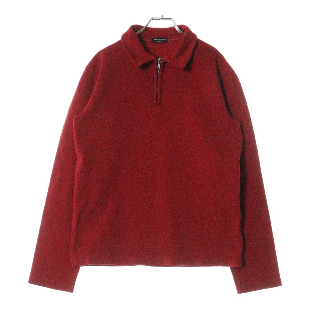 COMME des GARCONS HOMME PLUS(コムデギャルソンオムプリュス) 00AW AD2000 DOCKING ROOK HARFZIP RED POLO ドッキング ルーク ハーフジップ ポロ 長袖シャツ レッド PT-040120