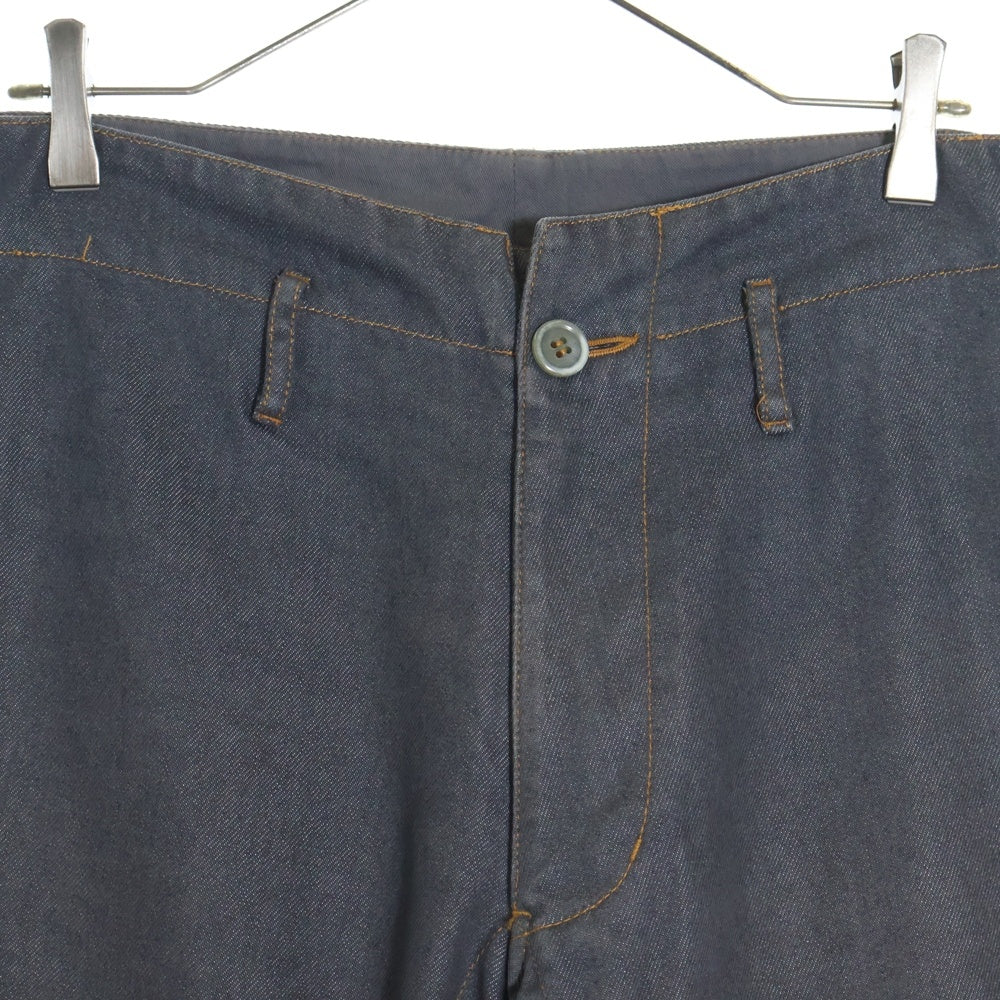COMME des GARCONS HOMME PLUS(コムデギャルソンオムプリュス) 03SS AD2002 ジッパーフライ 4ポケット イエローステッチ ワイド デニムパンツ グレー PI-P062