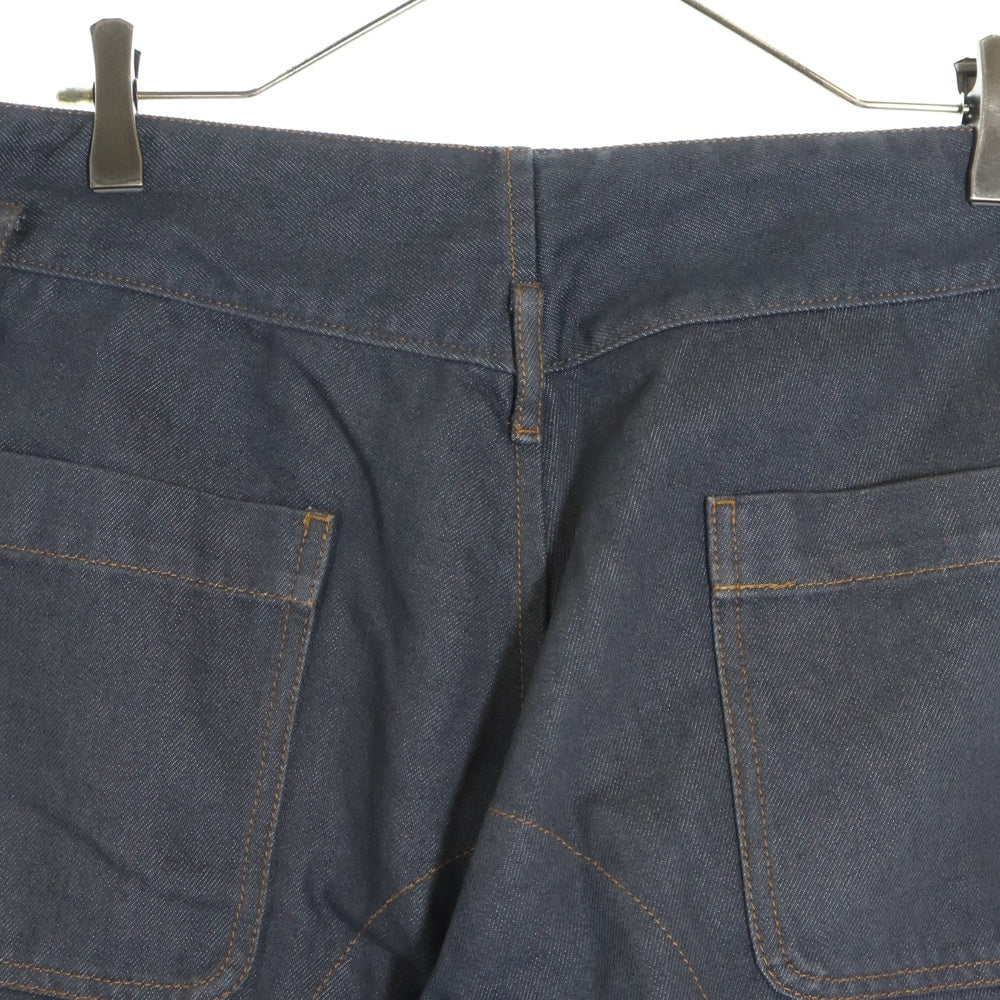 COMME des GARCONS HOMME PLUS(コムデギャルソンオムプリュス) 03SS AD2002 ジッパーフライ 4ポケット イエローステッチ ワイド デニムパンツ グレー PI-P062