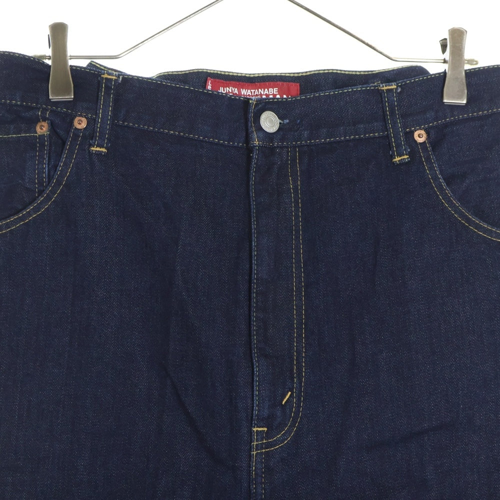 eYe COMME des GARCONS JUNYA WATANABE MAN(アイ コム デ ギャルソン ジュンヤ ワタナベ マン) 11SS AD2010 ×LEVI'S リーバイス パッチワーク 革パッチ ジッパーフライ デニムパンツ インディゴ WG-P903
