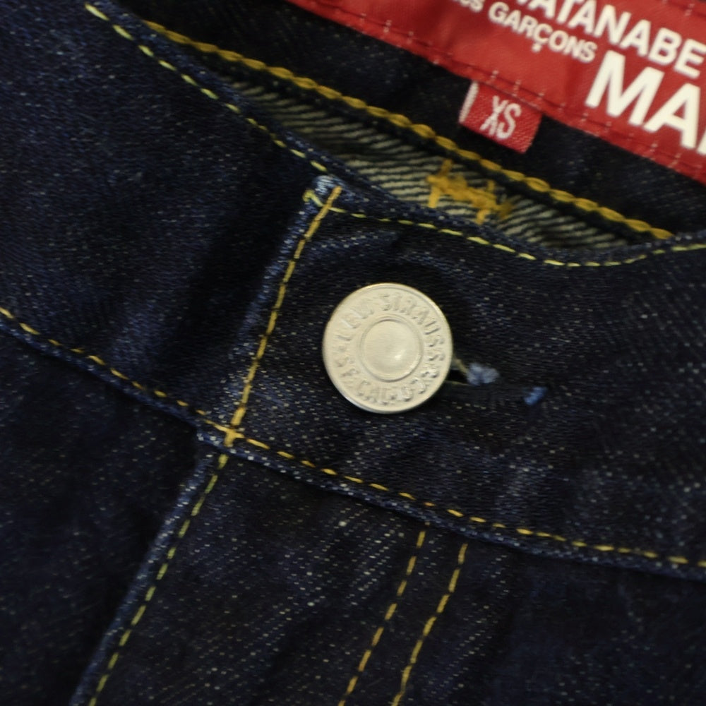 eYe COMME des GARCONS JUNYA WATANABE MAN(アイ コム デ ギャルソン ジュンヤ ワタナベ マン) 11SS AD2010 ×LEVI'S リーバイス パッチワーク 革パッチ ジッパーフライ デニムパンツ インディゴ WG-P903