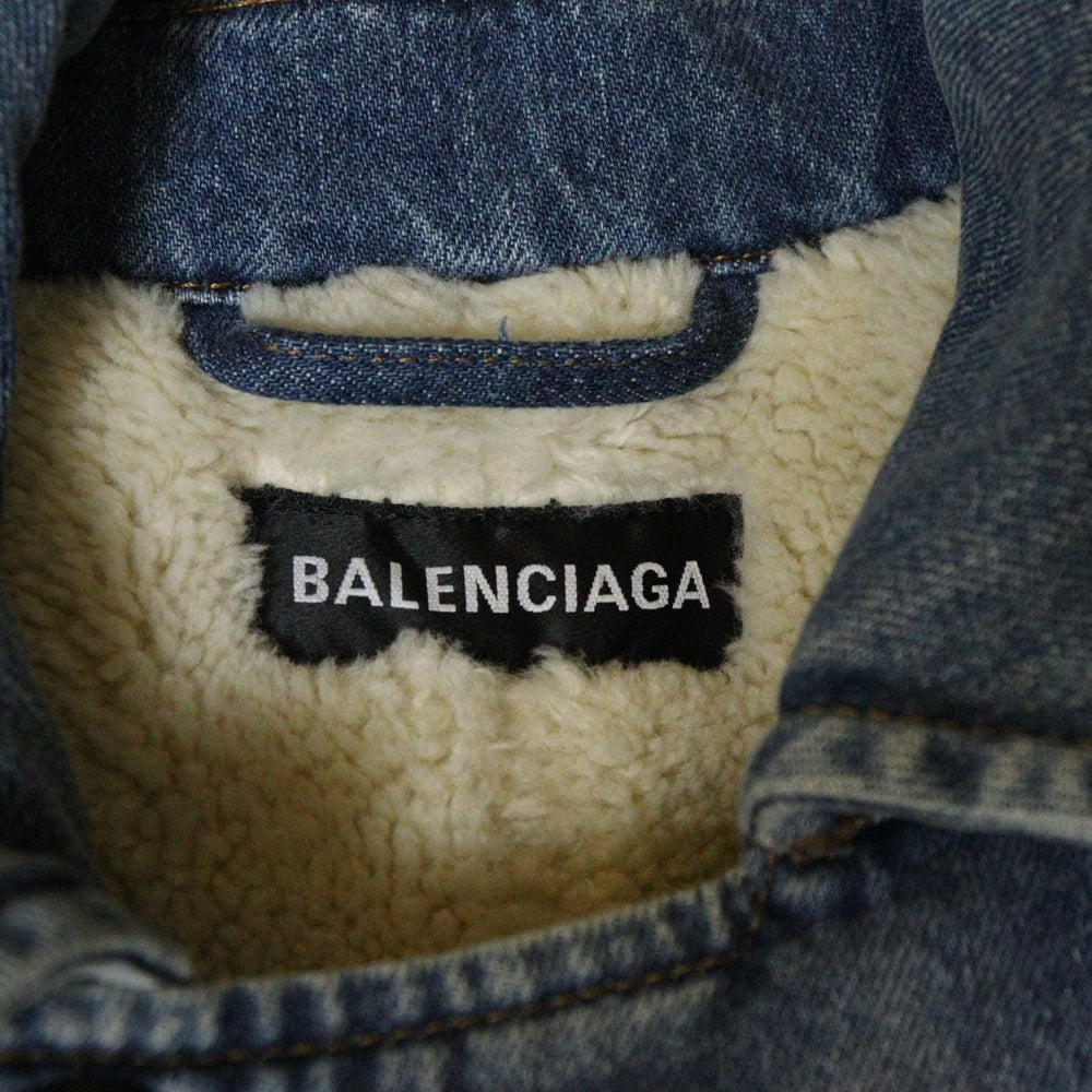 BALENCIAGA(バレンシアガ) 19AW Denim Mouton Car Coat デニム マウンテン カーコート インディゴ 600286 TDW14