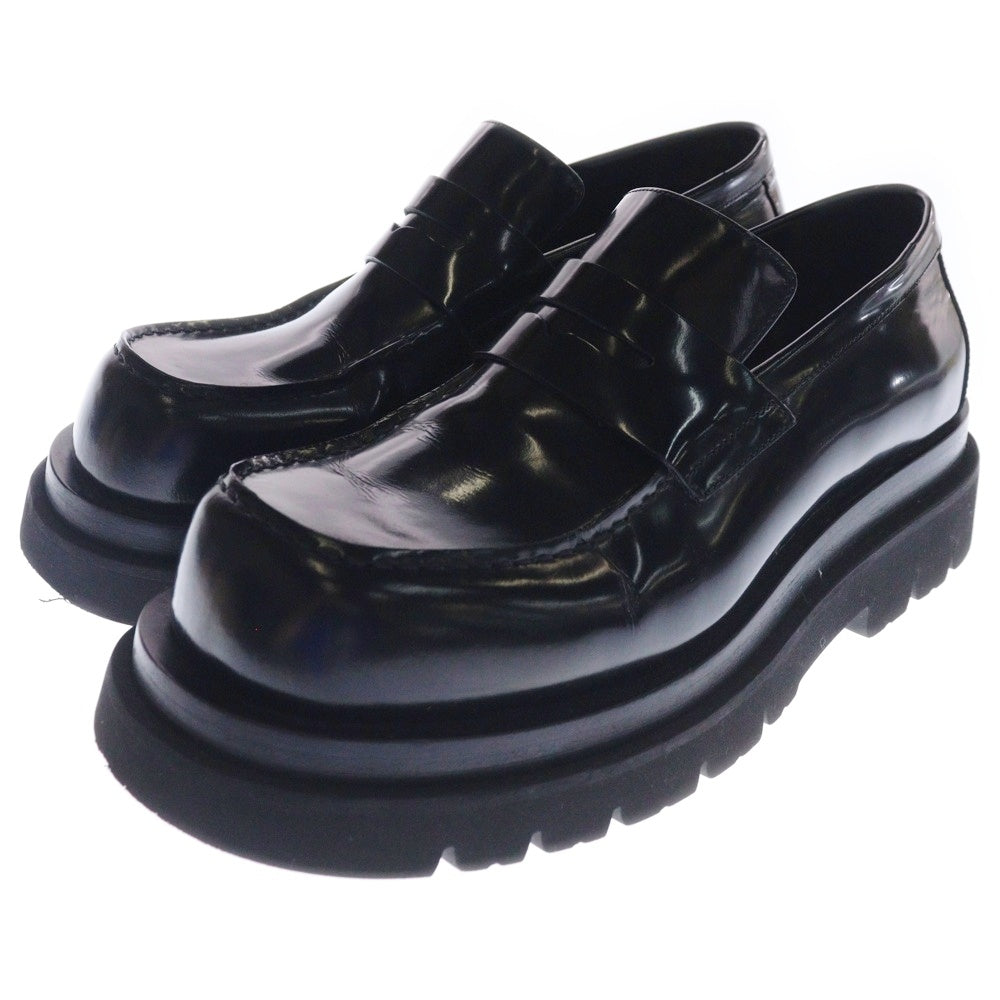 BOTTEGA VENETA(ボッテガヴェネタ) LUG ラグ スクエアトゥ プラットフォーム ローファー ブラック 730222 V28R0