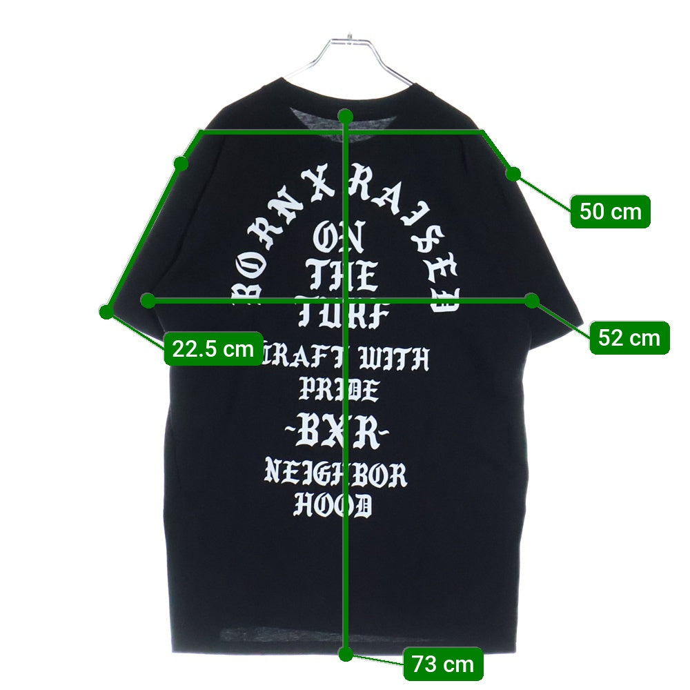 NEIGHBORHOOD(ネイバーフッド) 25SS NH X BORN & RAISED TEE SS-2 ボーン アンド レイズド 両面プリント クルーネック 半袖Tシャツ カットソー ブラック 251ZB39N-ST02S