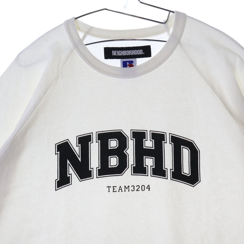 NEIGHBORHOOD(ネイバーフッド) 24SS ×RUSSELL ATHLETIC NH CREWNECK SS ラッセル アスレティック プリント クルーネック ラグランスリーブ コットン 半袖 Tシャツ カットソー 241XRRUN-CSM03