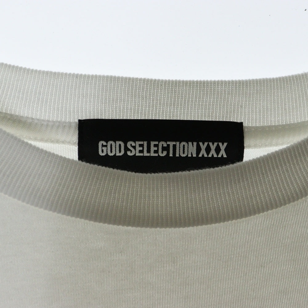 GOD SELECTION XXX(ゴッドセレクショントリプルエックス) ×FRAGMENT DESIGN THE X ANNIV TEE フラグメントデザイン ロゴワッペン プリント クルーネック 半袖 Tシャツ カットソー ホワイト