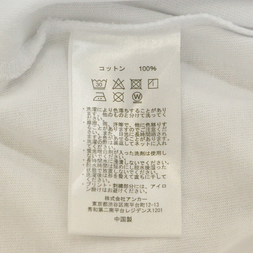 Mercedes Anchor Inc.(メルセデスアンカーインク) パッチポケット ロゴ プリント クルーネック コットン 半袖 Tシャツ カットソー ホワイト