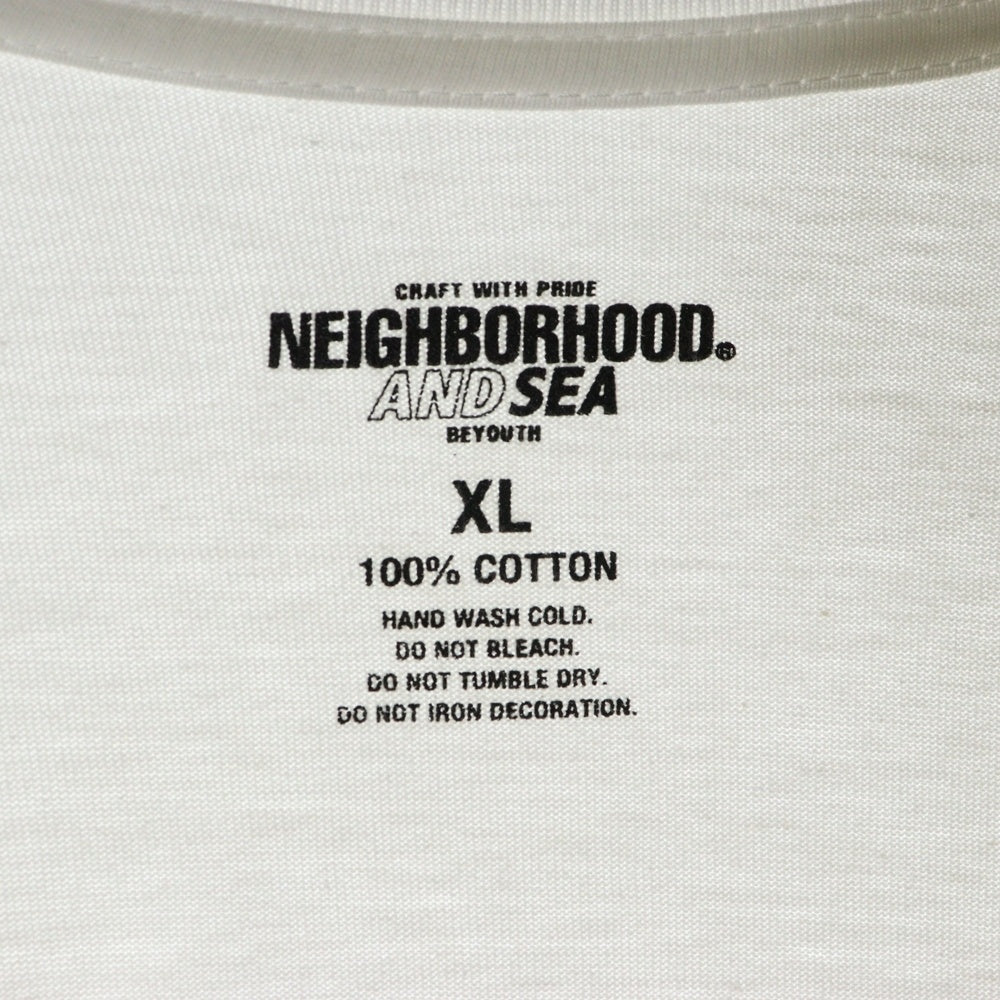 NEIGHBORHOOD(ネイバーフッド) ×WIND AND SEA S/S TEE ウィンダンシー 両面プリント クルーネック コットン 半袖 Tシャツ カットソー ホワイト 231PCWSN-ST01S
