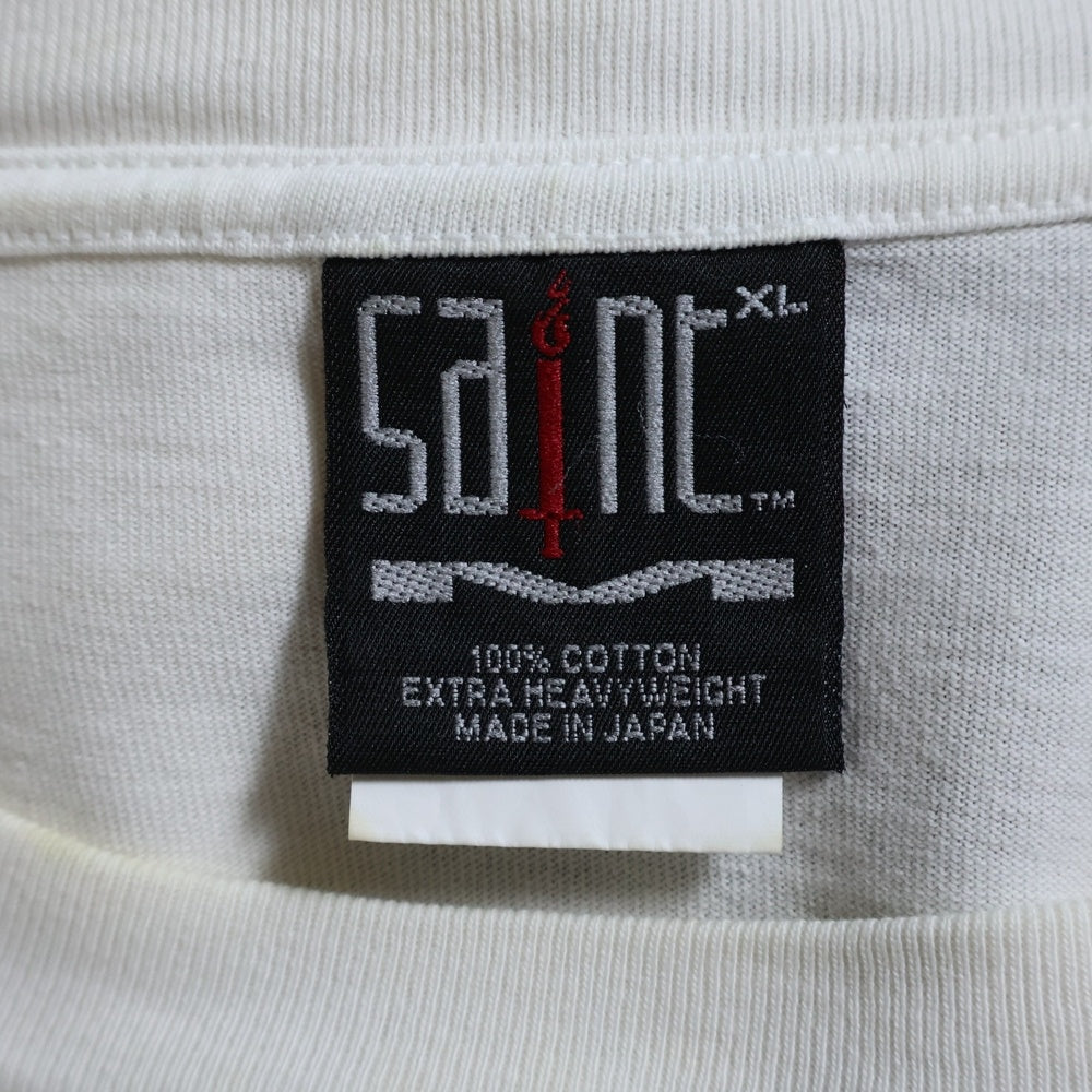 SAINT MICHAEL(セントマイケル) 23SS LIFE MARIA ライフ マリア 両面プリント クルーネック コットン 半袖 Tシャツ カットソー ホワイト SM-S23-0000-020