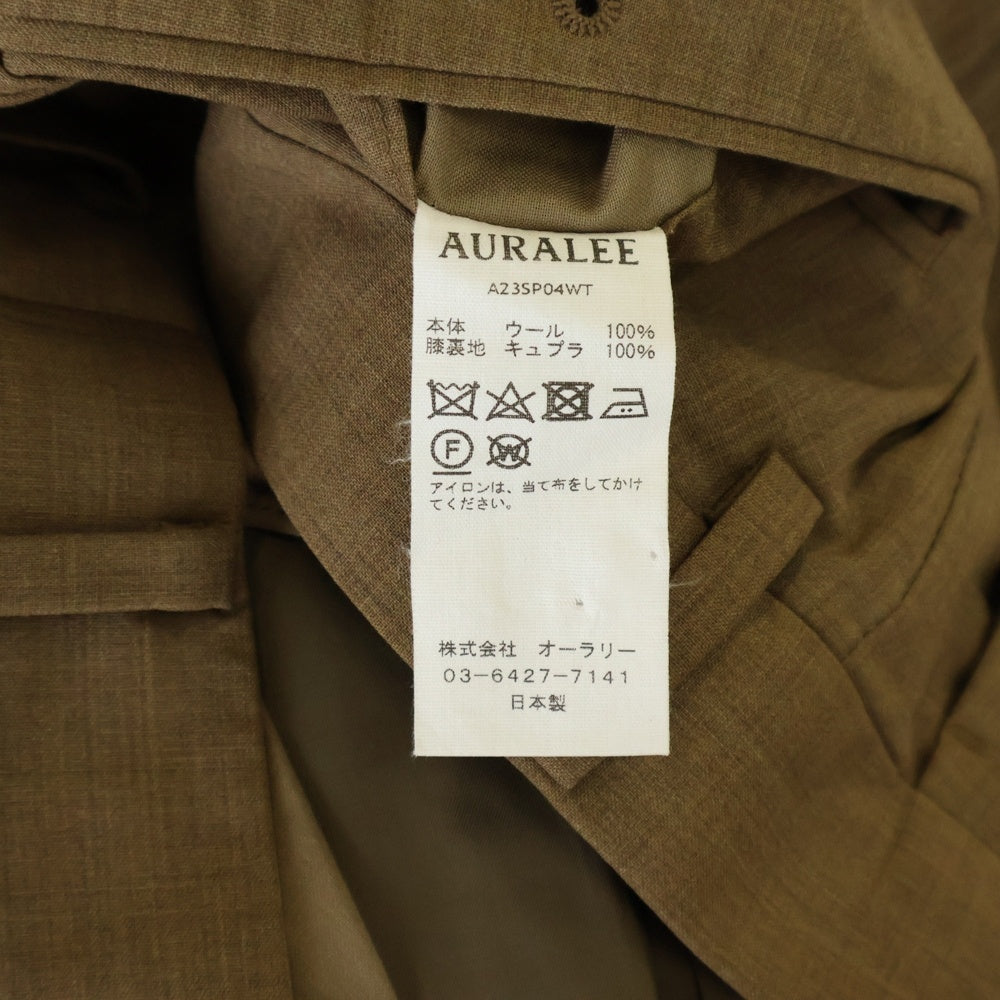 AURALEE(オーラリー) 23SS SUPER FINE TROPICAL WOOL SLACKS スーパー ファイン トロピカルウール ワンタック スラックスパンツ ブラウン A23SP04WT
