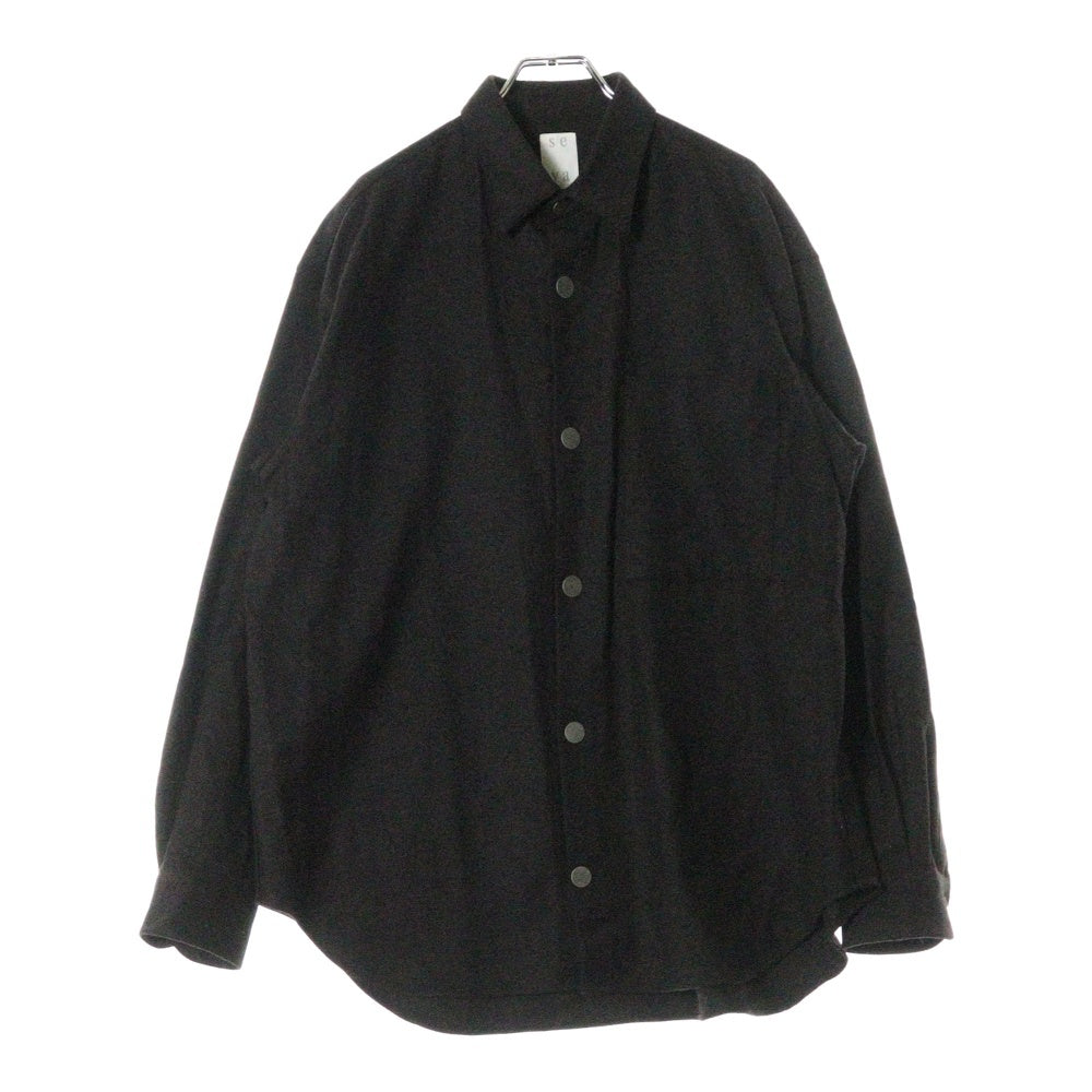 seya.(セヤ) ETERNAL SHIRT FINE GRAINED TWEED ファイングライン ツイード エターナル 長袖シャツ ブラウン SG01001F107