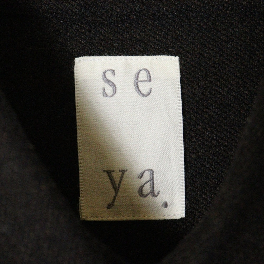 seya.(セヤ) ETERNAL SHIRT FINE GRAINED TWEED ファイングライン ツイード エターナル 長袖シャツ ブラウン SG01001F107
