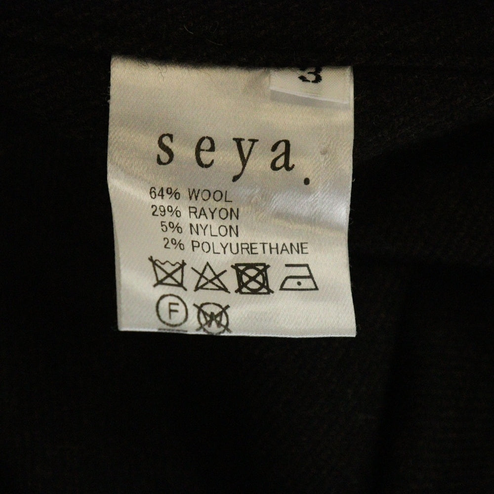 seya.(セヤ) ETERNAL SHIRT FINE GRAINED TWEED ファイングライン ツイード エターナル 長袖シャツ ブラウン SG01001F107