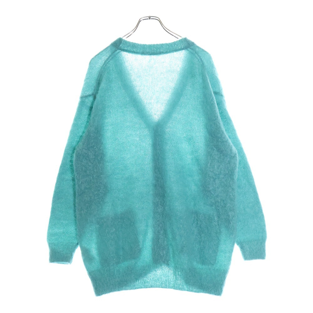 AURALEE(オーラリー) 22AW BRUSHED SUPER KID MOHAIR KNIT LONG CARDIGAN ブラッシュドスーパーキッドモヘア ニット ロングカーディガン ターコイズブルー A22AC03KM