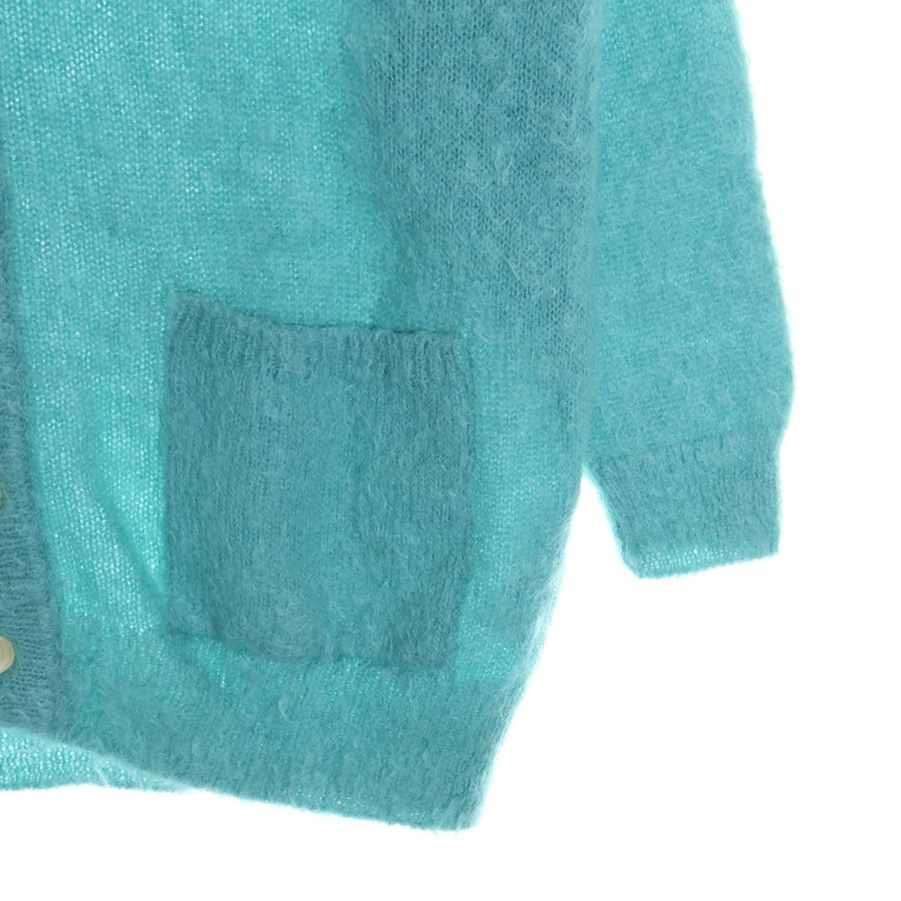 AURALEE(オーラリー) 22AW BRUSHED SUPER KID MOHAIR KNIT LONG CARDIGAN ブラッシュドスーパーキッドモヘア ニット ロングカーディガン ターコイズブルー A22AC03KM
