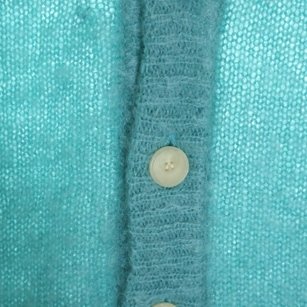 AURALEE(オーラリー) 22AW BRUSHED SUPER KID MOHAIR KNIT LONG CARDIGAN ブラッシュドスーパーキッドモヘア ニット ロングカーディガン ターコイズブルー A22AC03KM