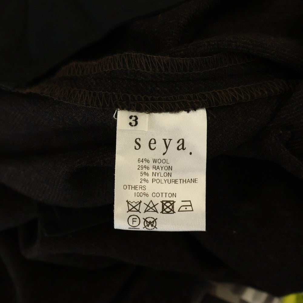 seya.(セヤ) TRAVEL PANTS FINE GRAINED TWEED ファイングライン ツイード トラベル ワンタック スラックスパンツ ブラウン