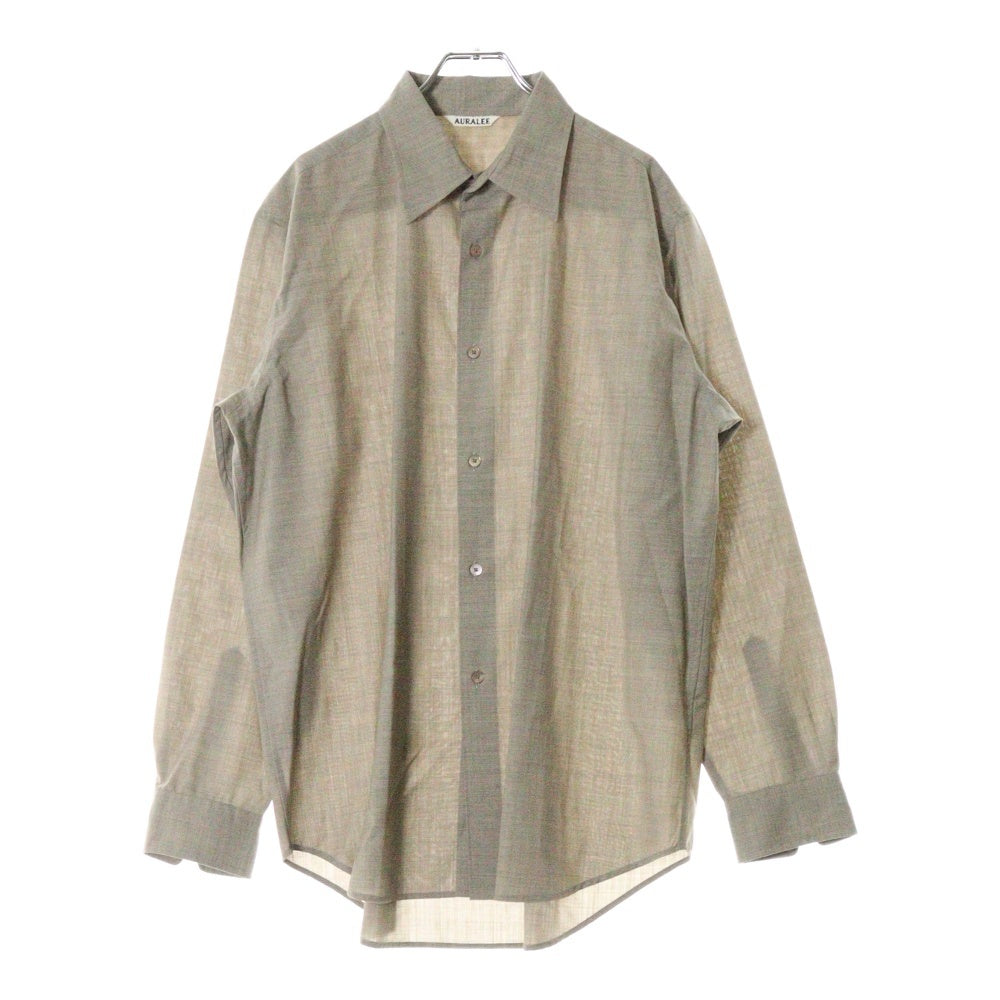 AURALEE(オーラリー) 24SS SUPER FINE TROPICAL WOOL SHIRT スーパーファイン トロピカルウール 長袖シャツ ベージュ A24SS03WT