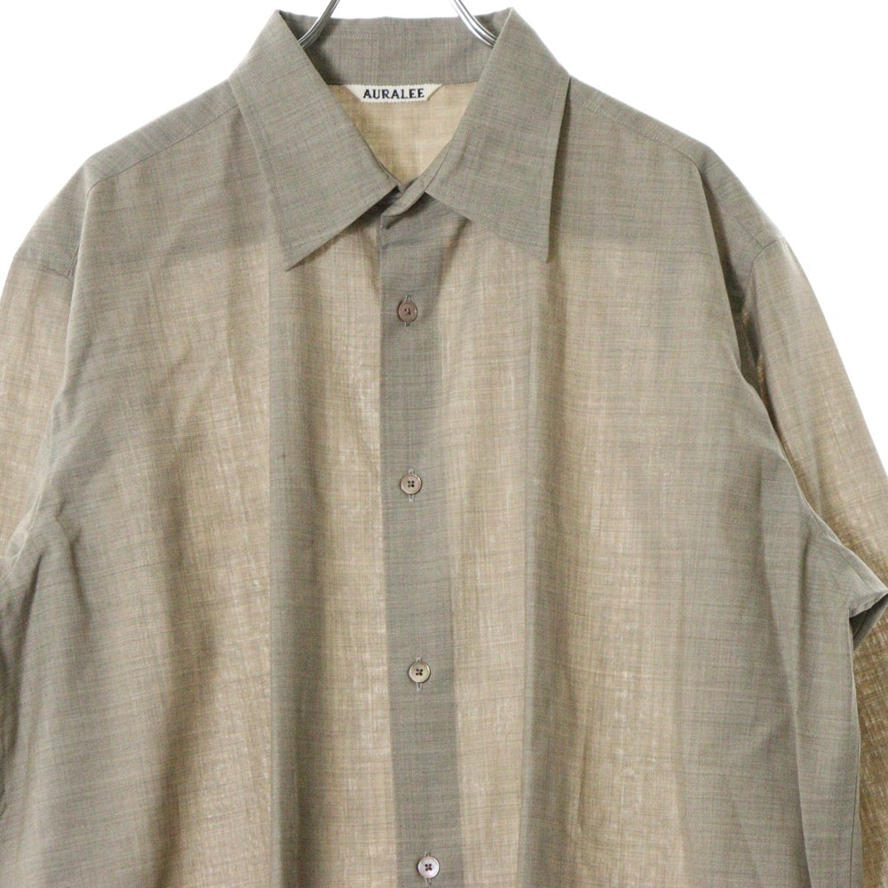AURALEE(オーラリー) 24SS SUPER FINE TROPICAL WOOL SHIRT スーパーファイン トロピカルウール 長袖シャツ ベージュ A24SS03WT