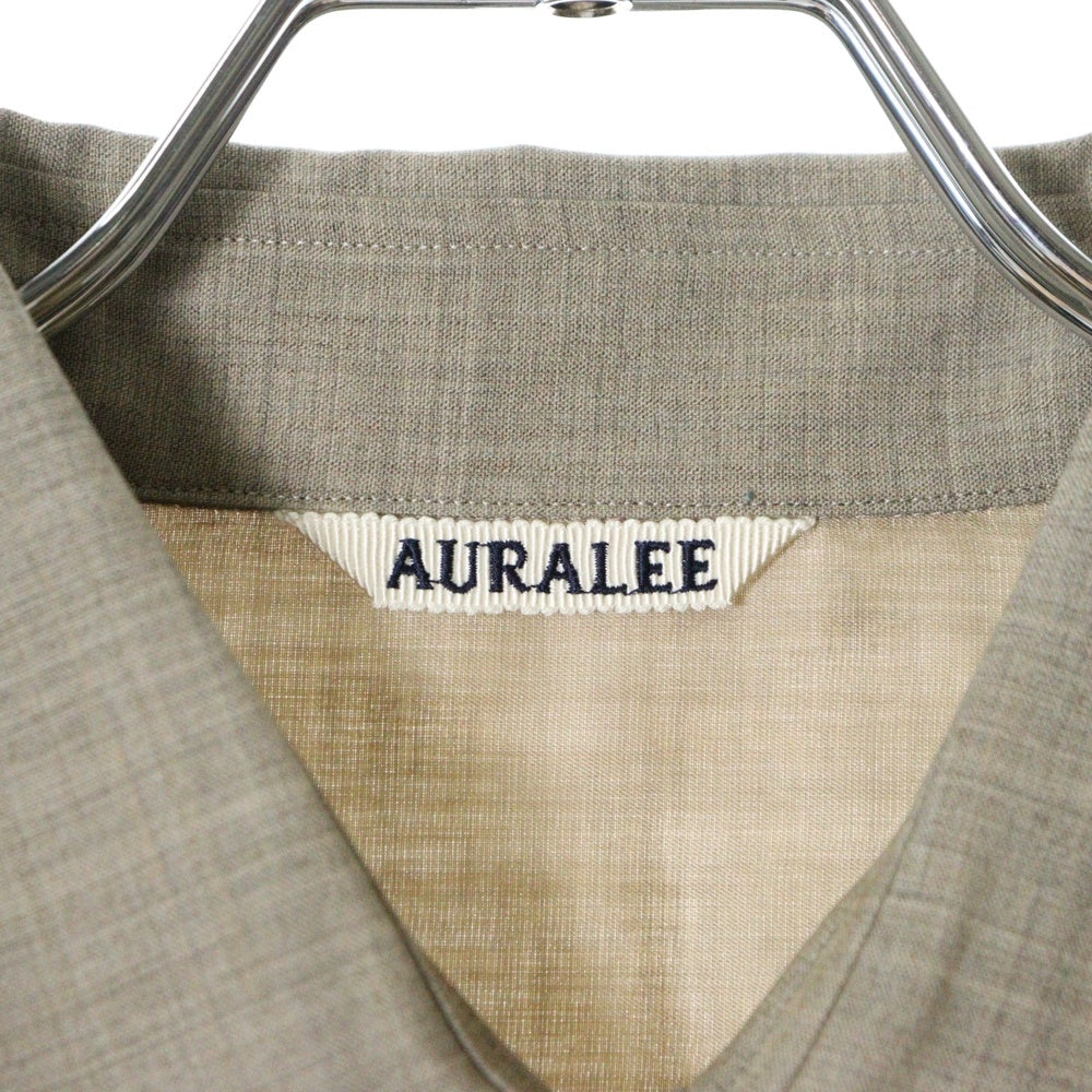 AURALEE(オーラリー) 24SS SUPER FINE TROPICAL WOOL SHIRT スーパーファイン トロピカルウール 長袖シャツ ベージュ A24SS03WT