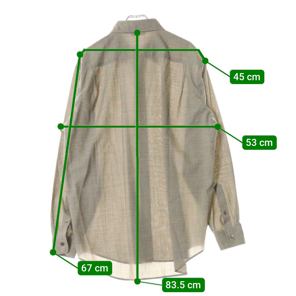AURALEE(オーラリー) 24SS SUPER FINE TROPICAL WOOL SHIRT スーパーファイン トロピカルウール 長袖シャツ ベージュ A24SS03WT