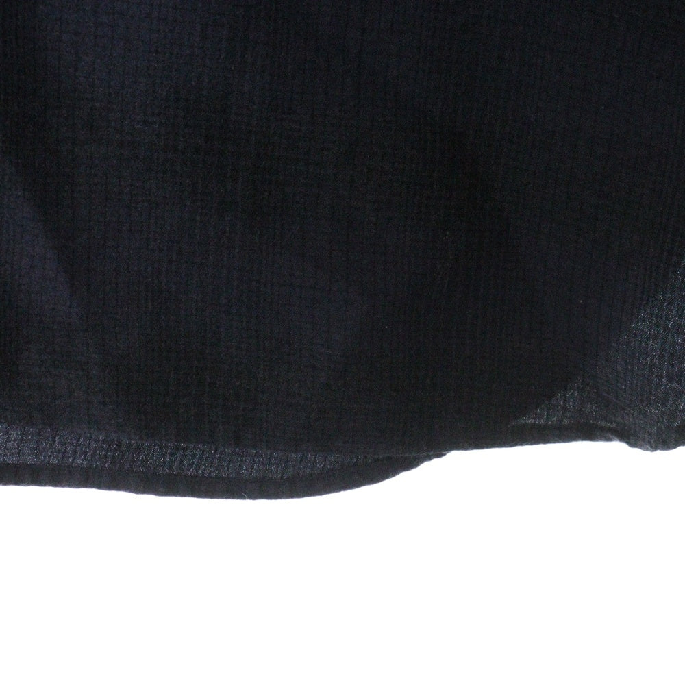 COMOLI(コモリ) 21AW ウールシルク チェック柄 長袖ワークシャツ ネイビー U03-02010