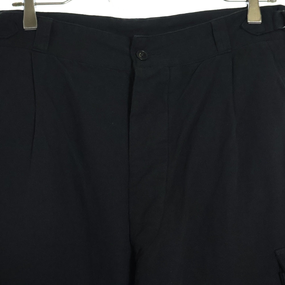 COMOLI(コモリ) 22SS 6P コットン ワイド カーゴパンツ ブラック V01-03012