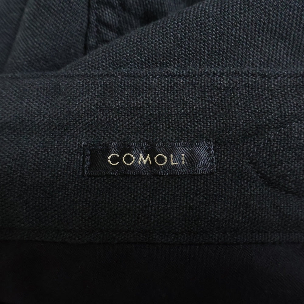 COMOLI(コモリ) 22SS 6P コットン ワイド カーゴパンツ ブラック V01-03012